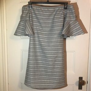 Firth Off the Shoulder striped summer dress